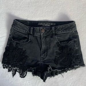 American Eagle Black Denim Shorts